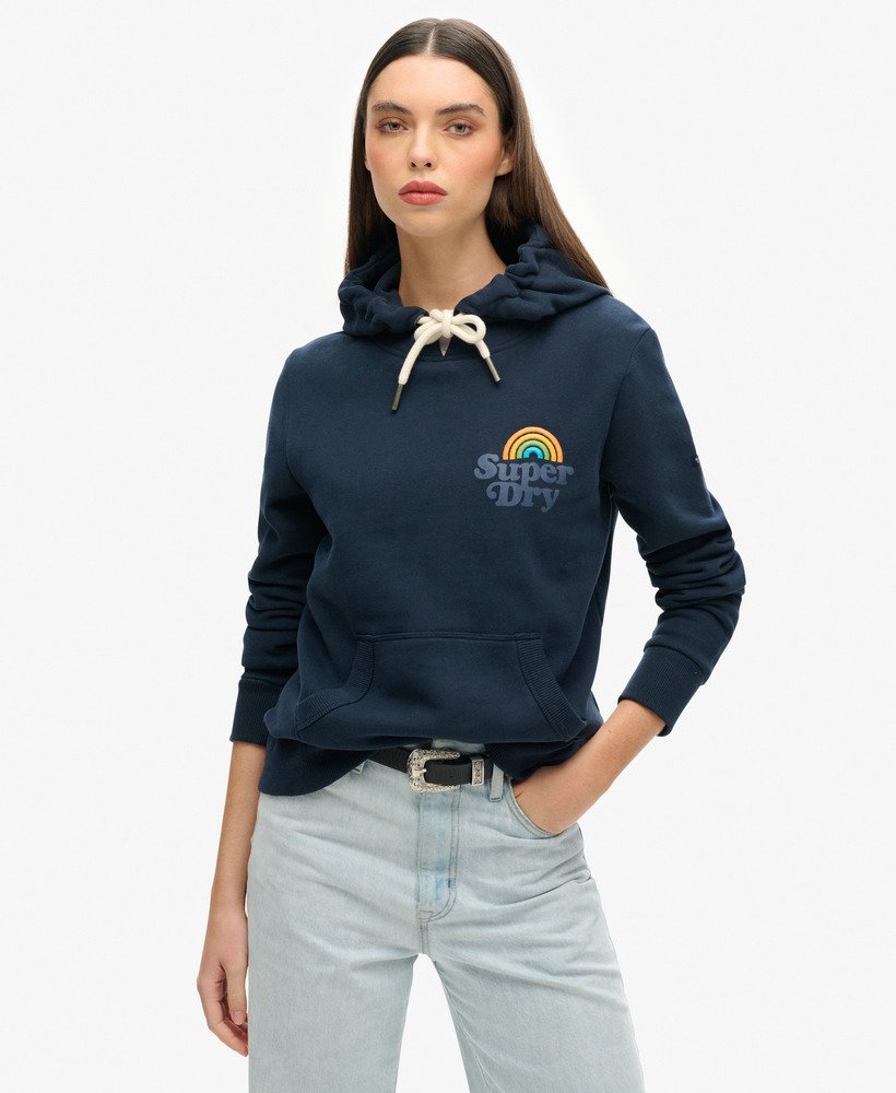 bluza z kapturem vintage rainbow w kolorze granatowym eclipse