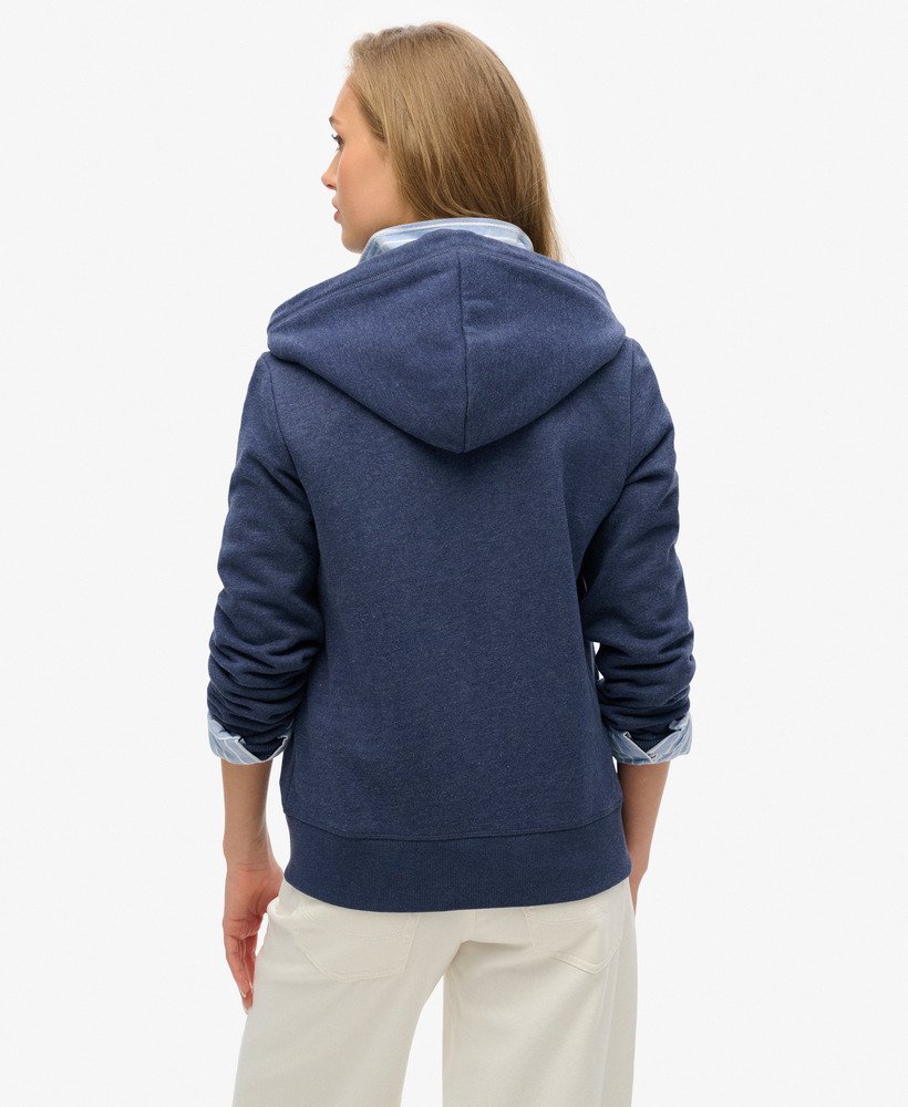 bluza z kapturem essential logo na zamek w kolorze princedom blue marl