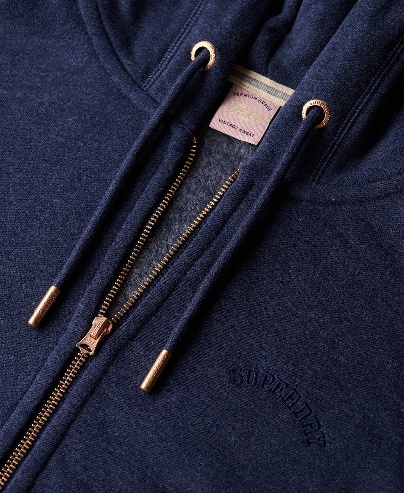 bluza z kapturem essential logo na zamek w kolorze princedom blue marl
