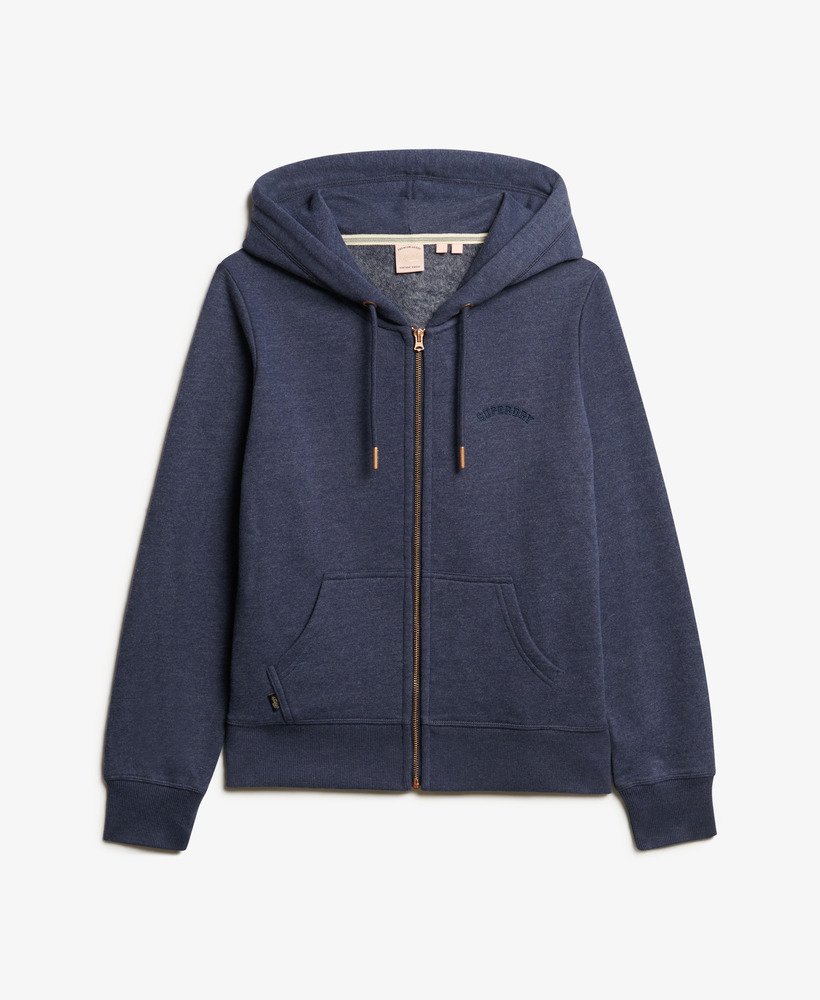 bluza z kapturem essential logo na zamek w kolorze princedom blue marl