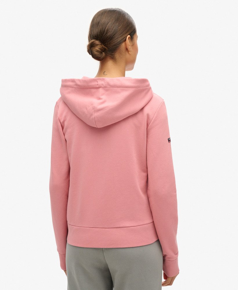 prosta bluza z kapturem zapinana na zamek w kolorze różowego dymu