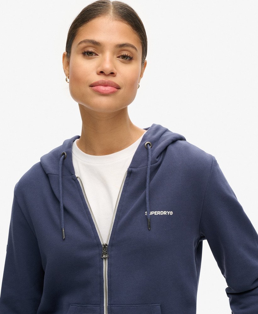 prosta bluza z kapturem zapinana na zamek w kolorze lauren navy