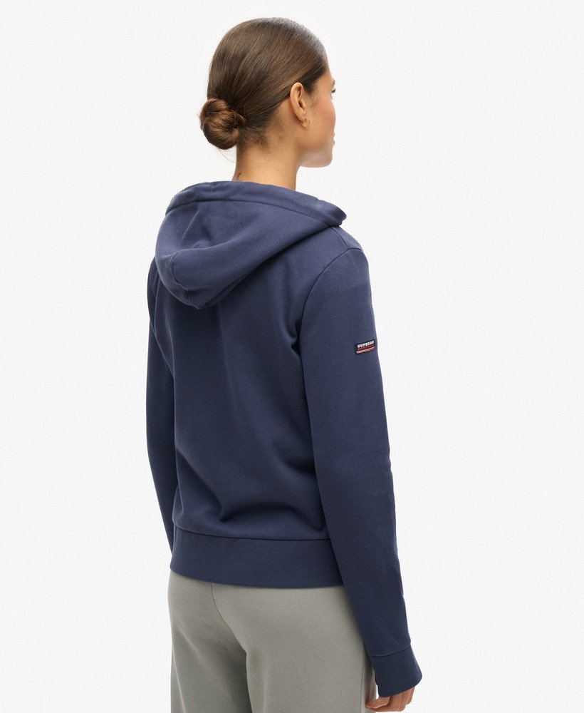 prosta bluza z kapturem zapinana na zamek w kolorze lauren navy