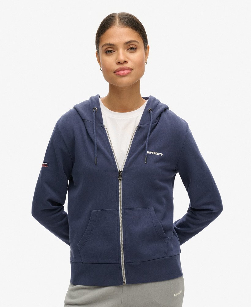 prosta bluza z kapturem zapinana na zamek w kolorze lauren navy
