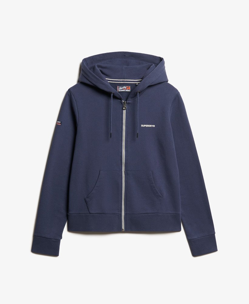 prosta bluza z kapturem zapinana na zamek w kolorze lauren navy