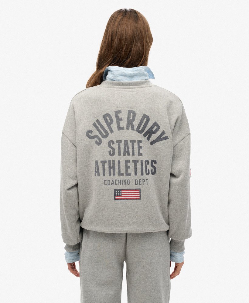 bluza z nadrukiem athletic essentials relaxed w kolorze szary melanŻ