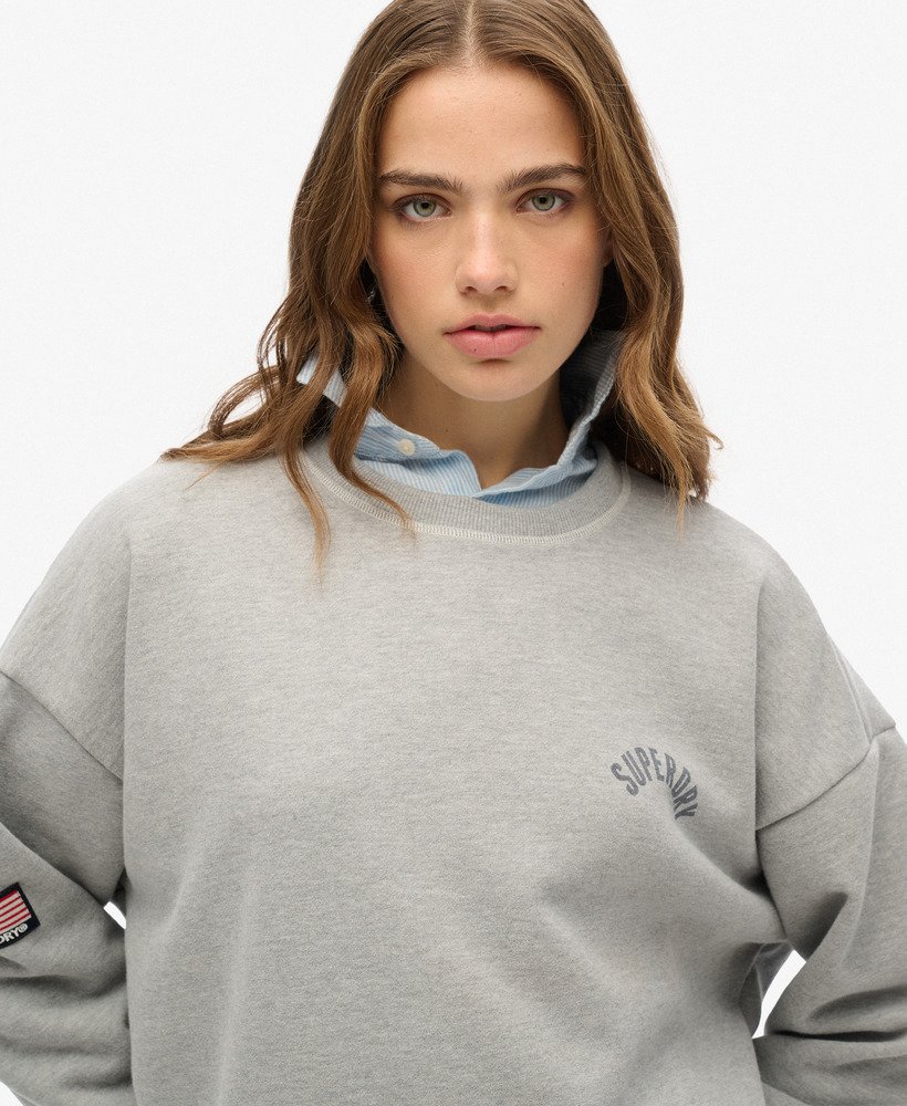 bluza z nadrukiem athletic essentials relaxed w kolorze szary melanŻ