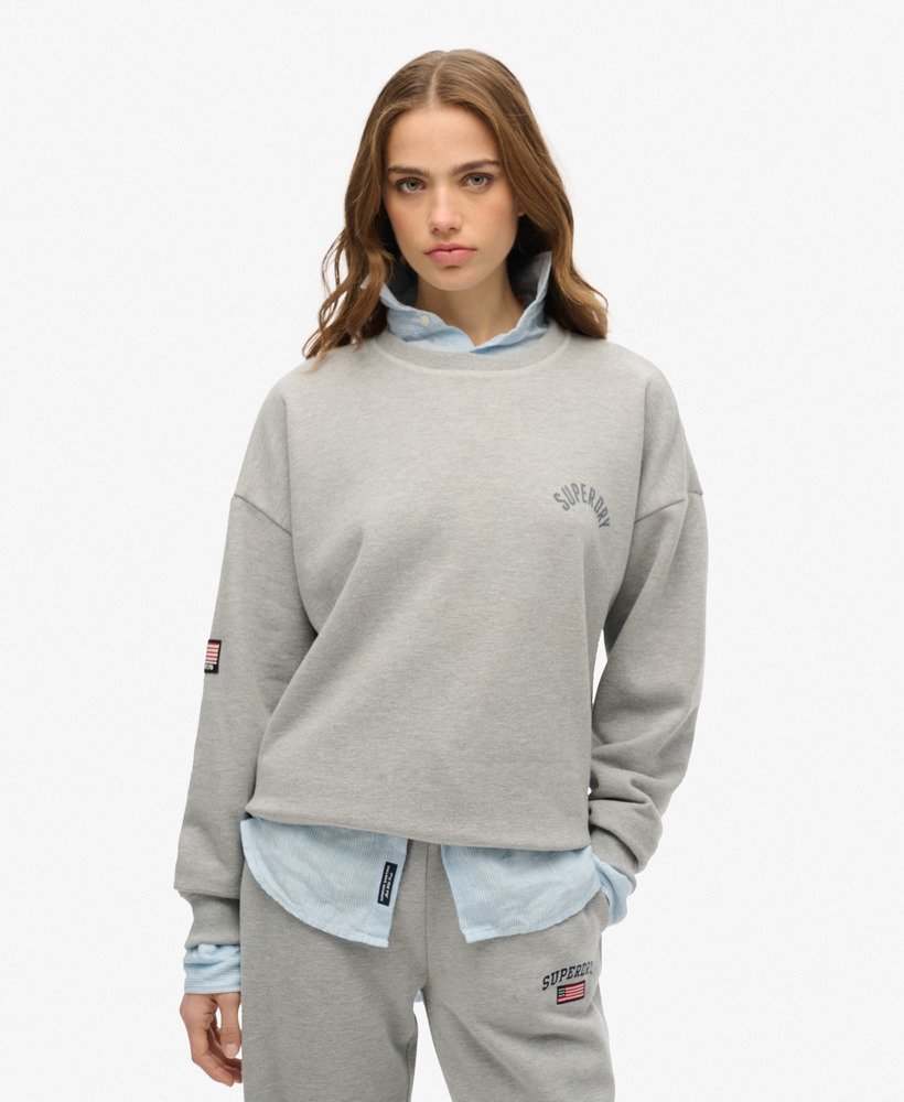bluza z nadrukiem athletic essentials relaxed w kolorze szary melanŻ