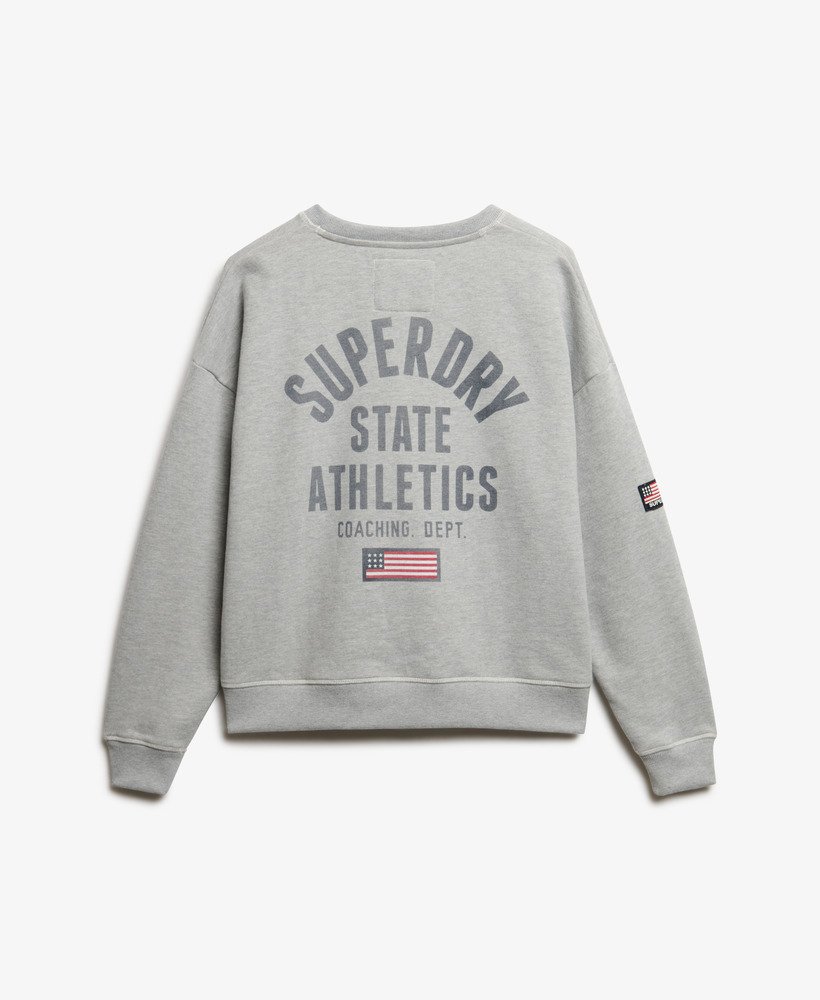 bluza z nadrukiem athletic essentials relaxed w kolorze szary melanŻ