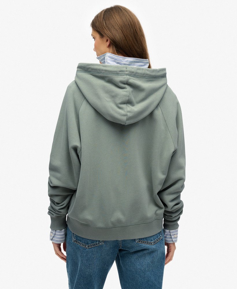bluza z kapturem essential logo oversized raglan zip w kolorze lily pad green