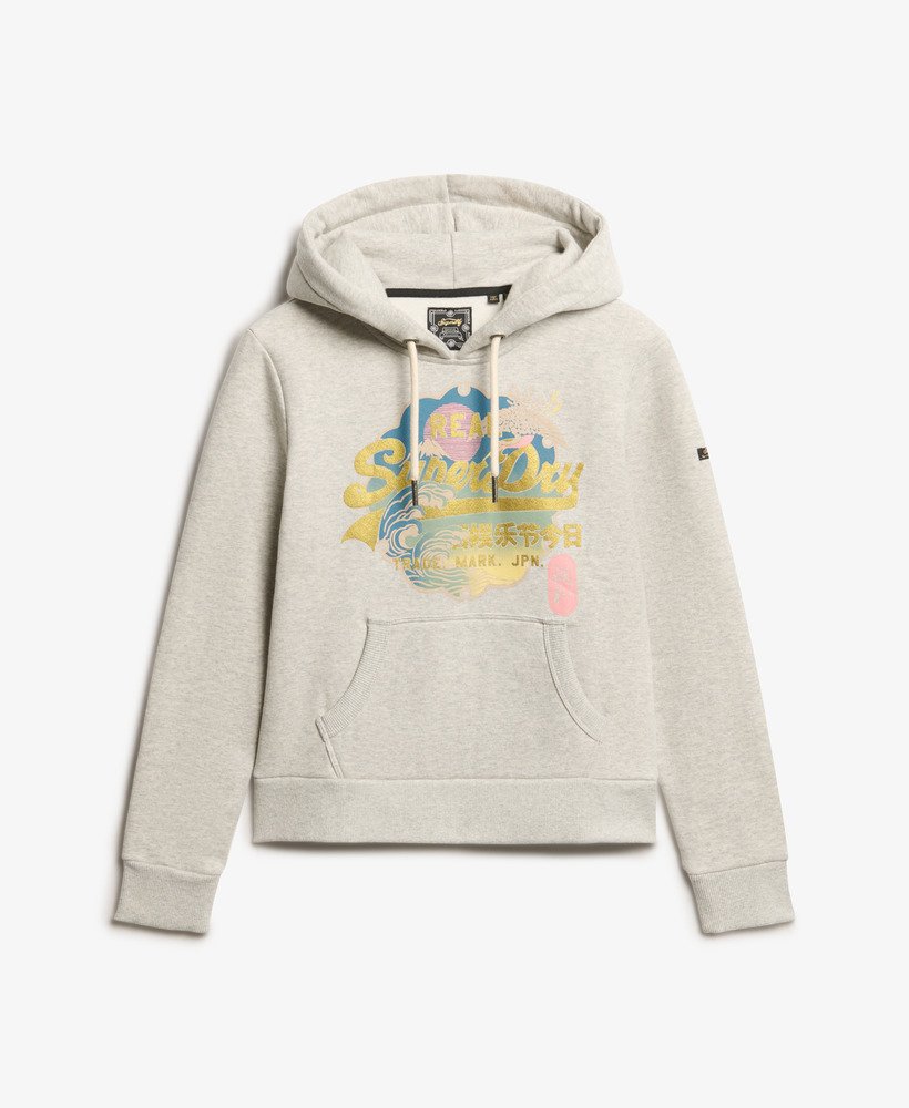 bluza z kapturem vintage logo itago w kolorze glacier grey marl