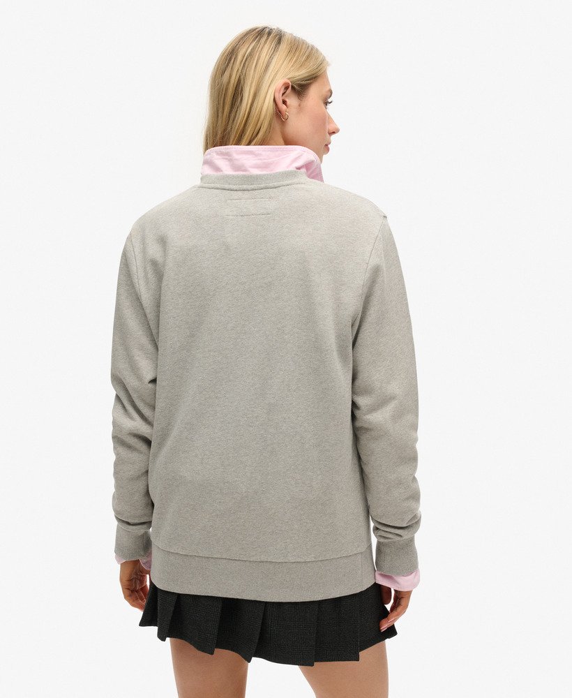 luźna sportowa bluza z nadrukiem w kolorze szarego melanżu