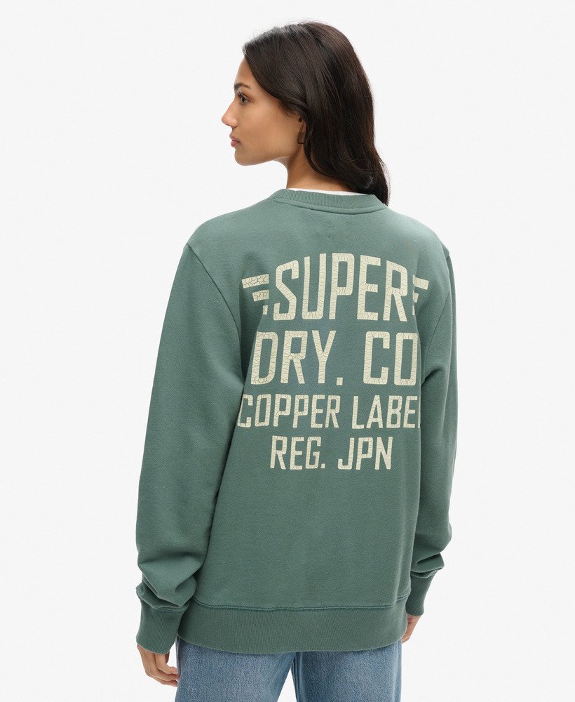 bluza z nadrukiem copper label w rozmiarze oversize w kolorze drius green