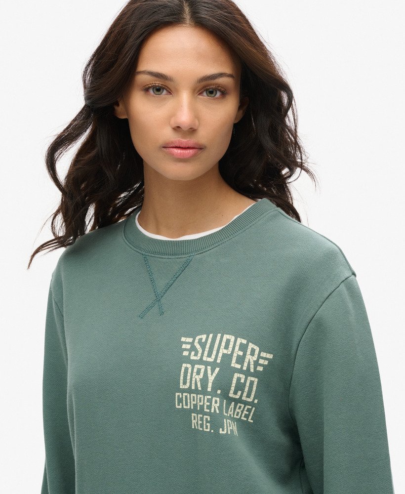 bluza z nadrukiem copper label w rozmiarze oversize w kolorze drius green
