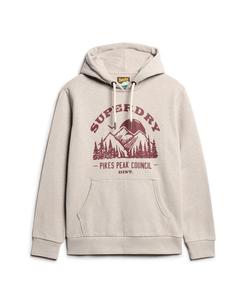bluza z kapturem oversized outdoor graphic w kolorze lavin beige marl