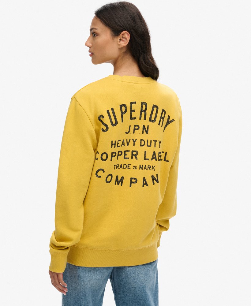 bluza z nadrukiem copper label w dużym rozmiarze w kolorze żółtym pigmentowym