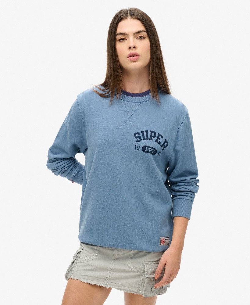 luźna sportowa bluza z nadrukiem w kolorze wedgewood blue