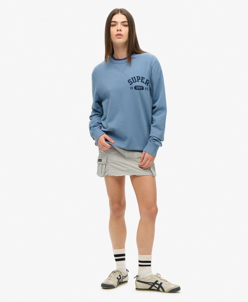luźna sportowa bluza z nadrukiem w kolorze wedgewood blue