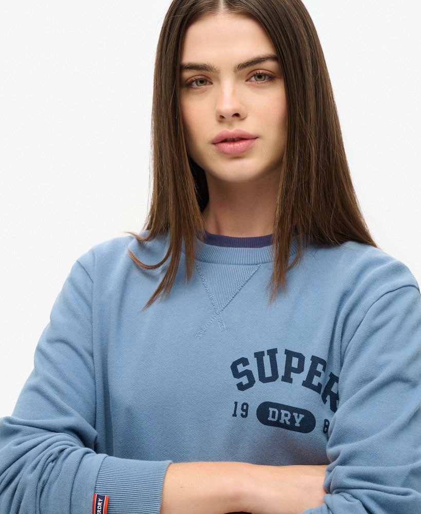 luźna sportowa bluza z nadrukiem w kolorze wedgewood blue