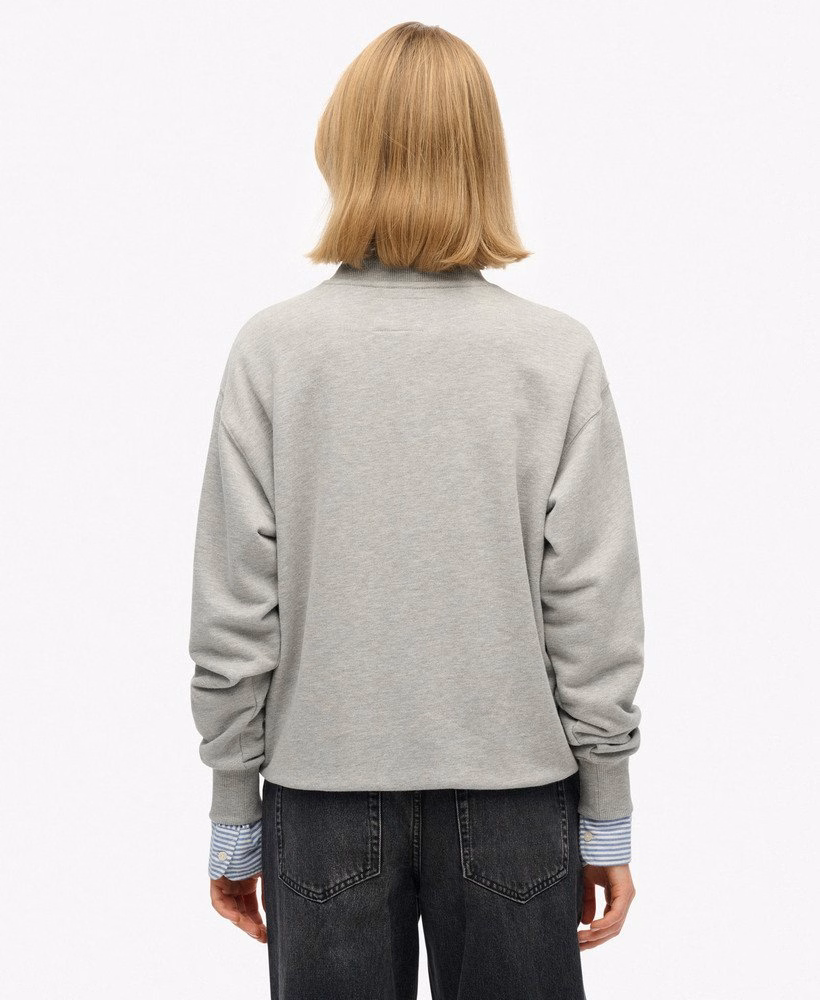 Bluza z okrągłym dekoltem w stylu brytyjskim