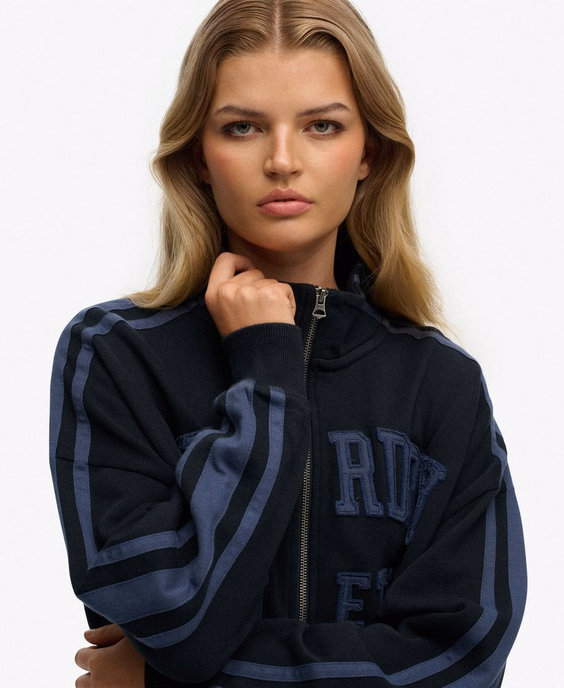 Bluza sportowa Athletic Essentials z aplikacją i luźnym zamkiem błyskawicznym