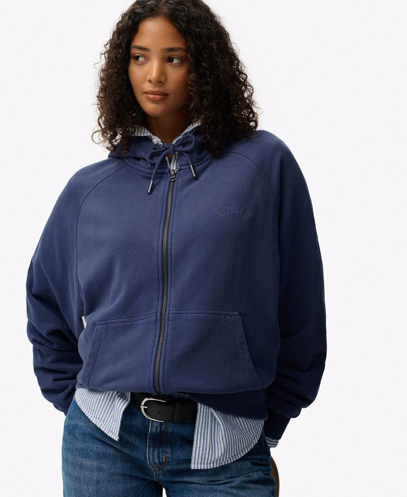 Bluza z kapturem Essential Logo Farbowana na zamek