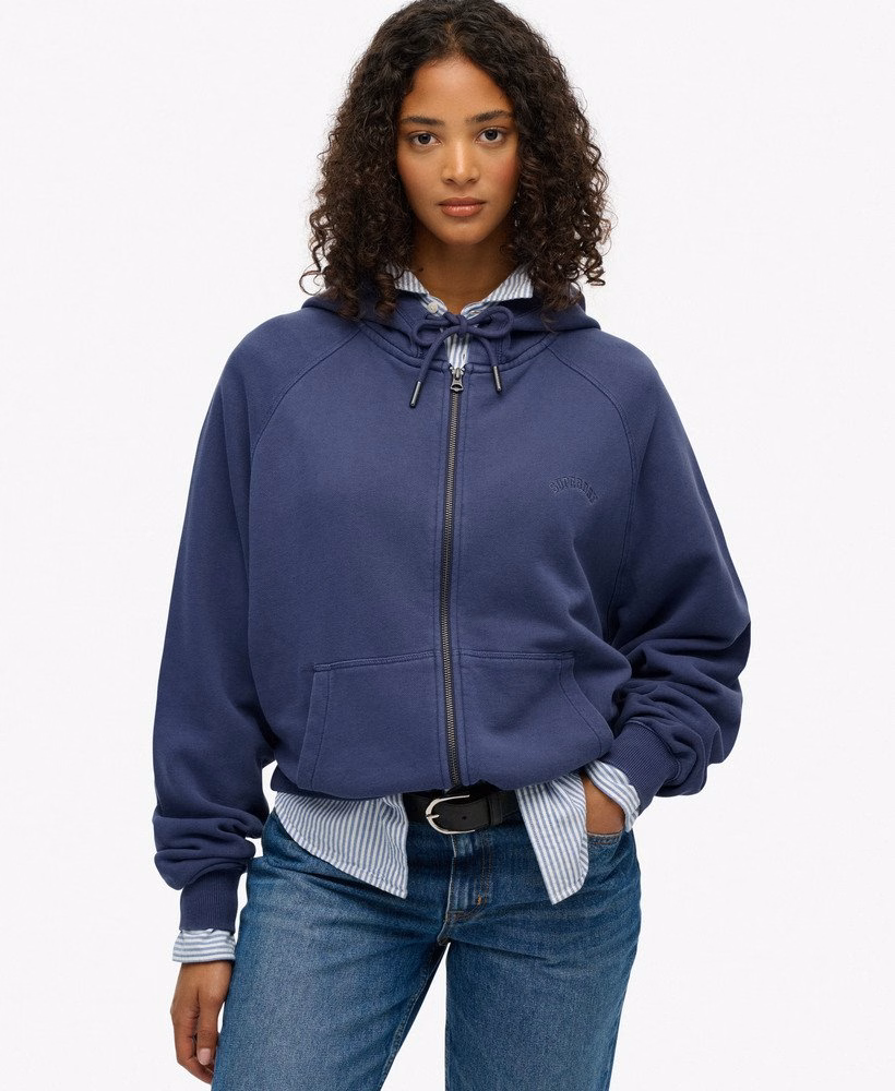Bluza z kapturem Essential Logo Farbowana na zamek