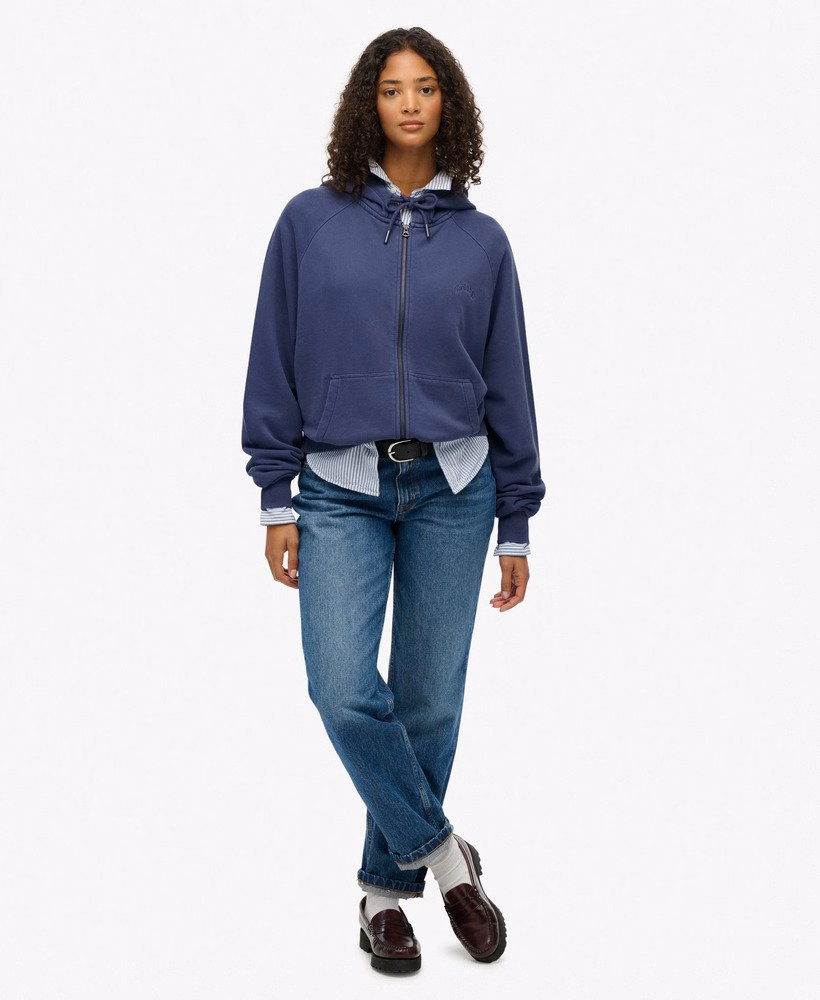Bluza z kapturem Essential Logo Farbowana na zamek