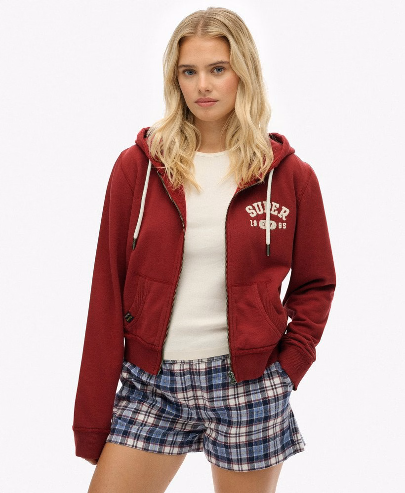 Bluza z kapturem Athletic Essentials Relaxed Crop na zamek