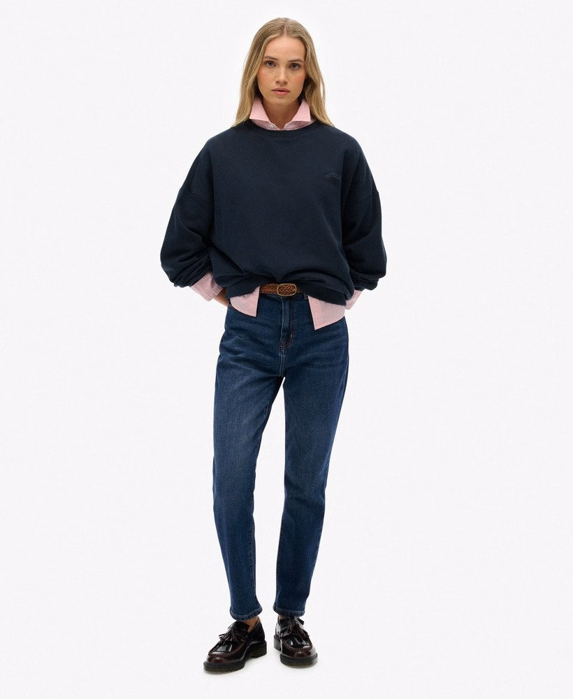 Bluza z okrągłym dekoltem Essential Logo Garment Dyed
