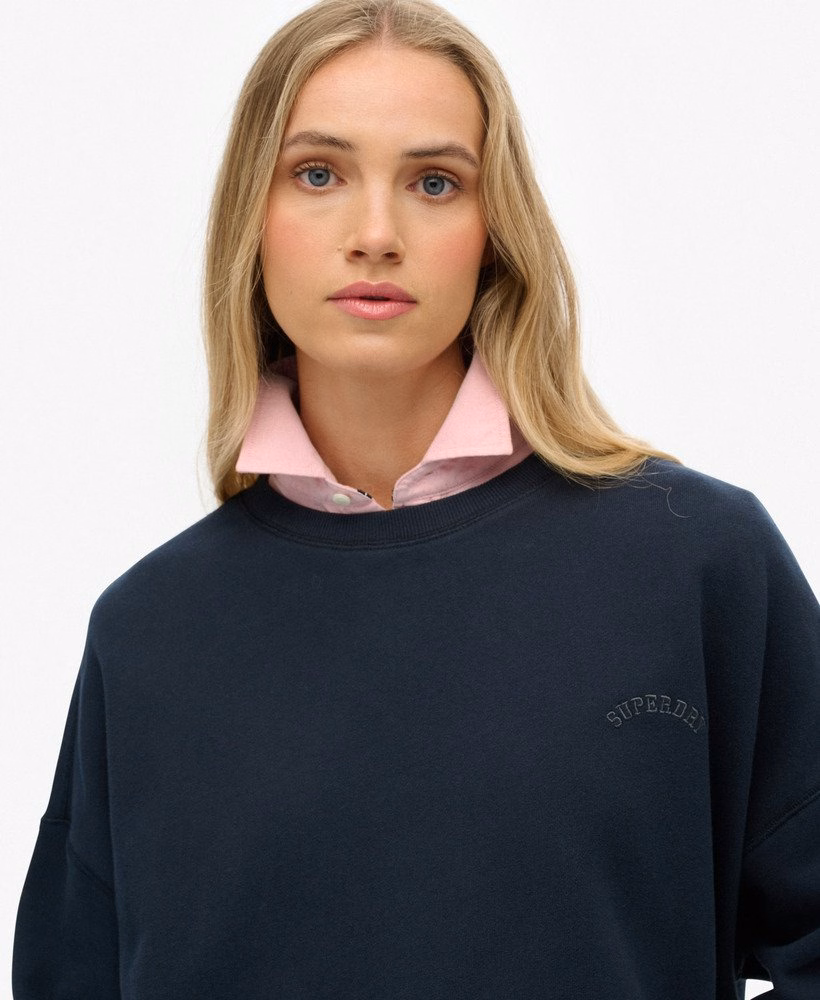 Bluza z okrągłym dekoltem Essential Logo Garment Dyed
