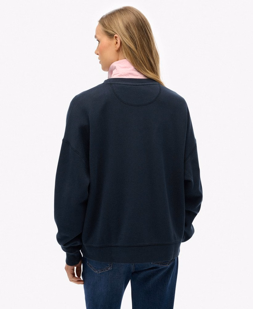 Bluza z okrągłym dekoltem Essential Logo Garment Dyed