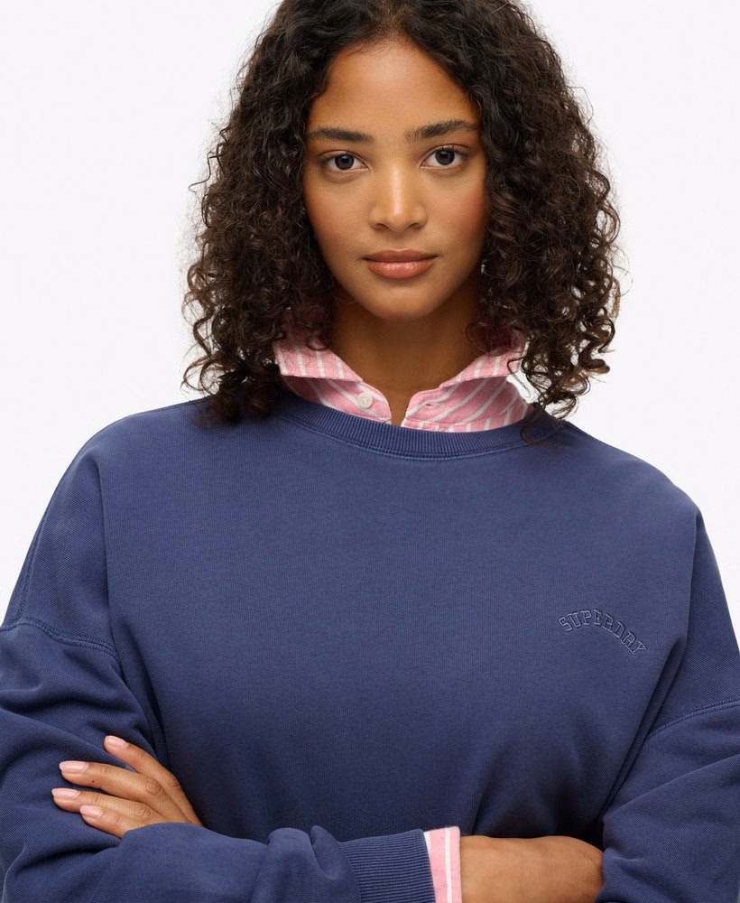 Bluza z okrągłym dekoltem Essential Logo Garment Dyed