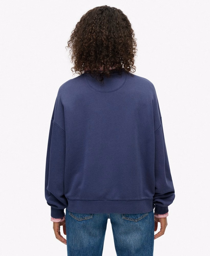 Bluza z okrągłym dekoltem Essential Logo Garment Dyed