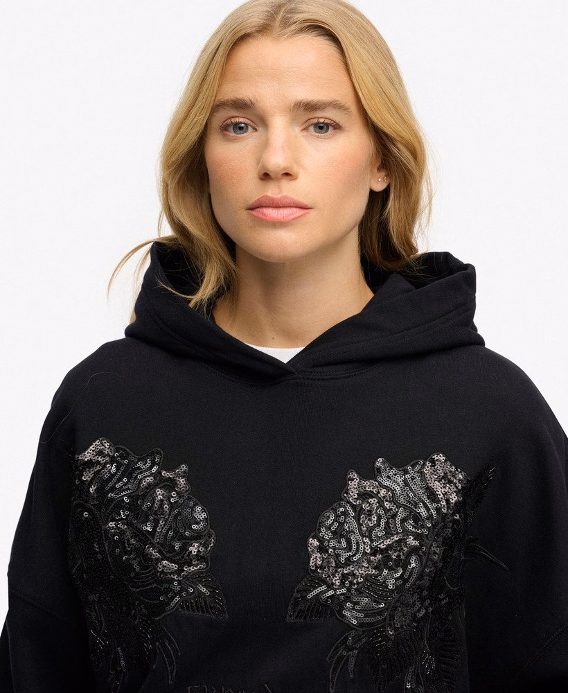 Bluza z kapturem oversize z tatuażem