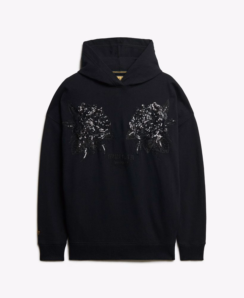 Bluza z kapturem oversize z tatuażem