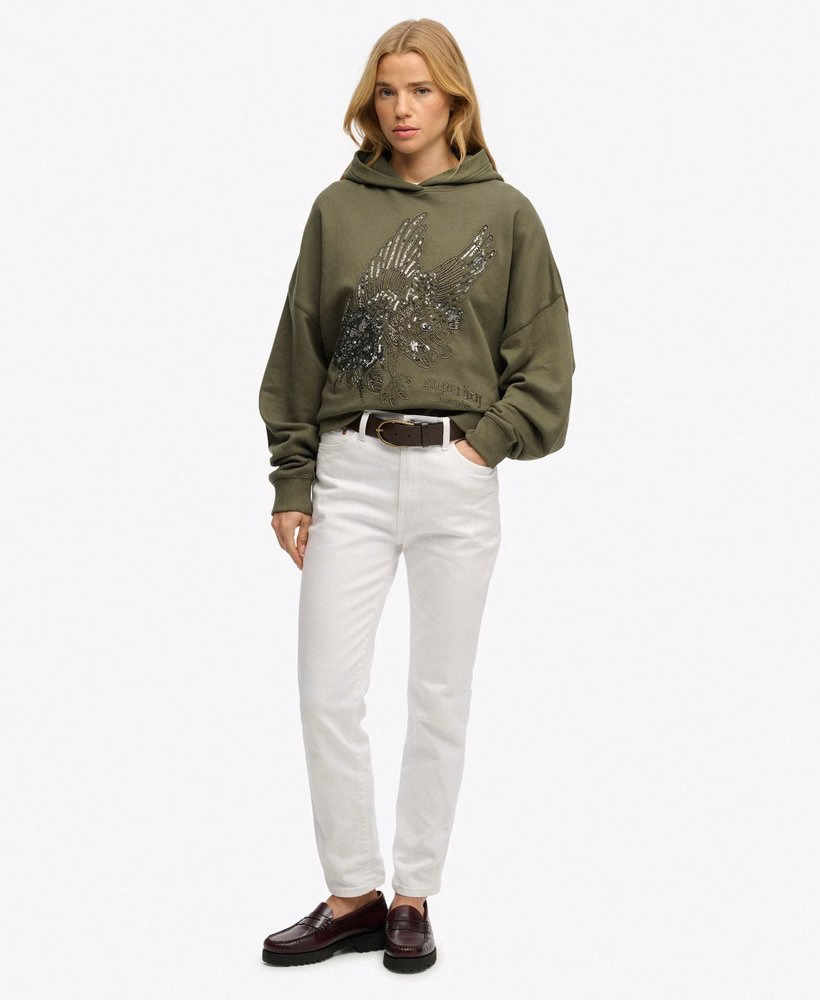 Bluza z kapturem oversize z tatuażem