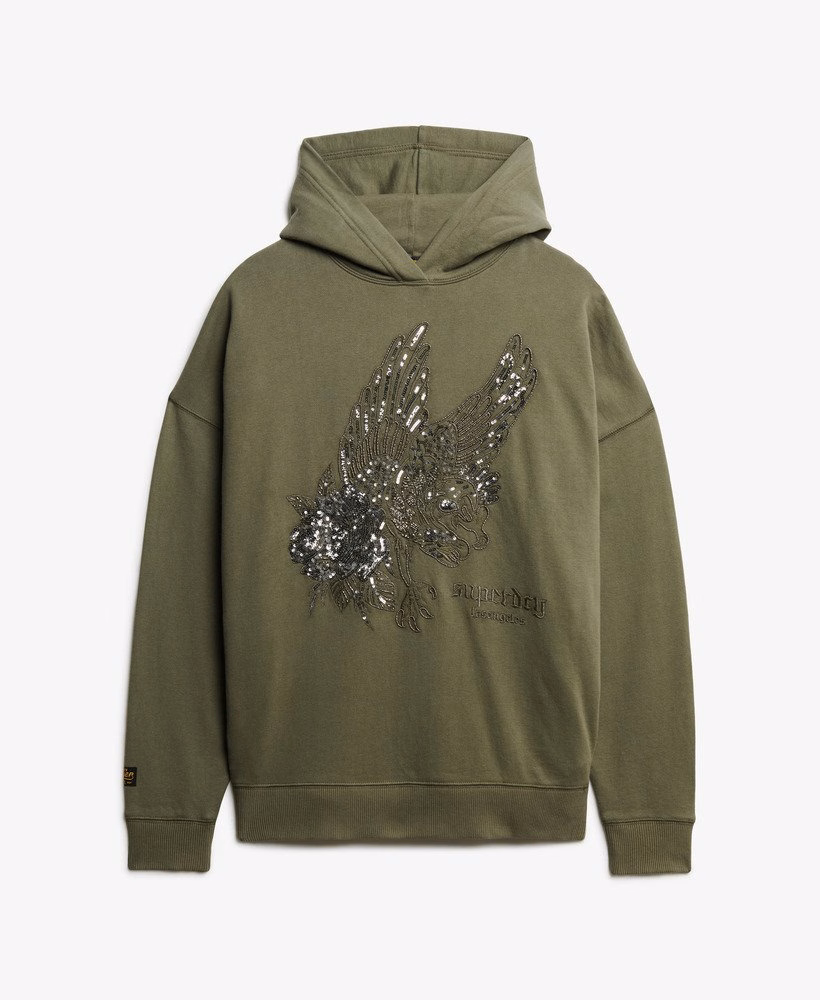 Bluza z kapturem oversize z tatuażem