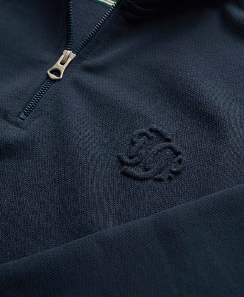 Sweter z wytłoczonym nadrukiem Country Club i zamkiem błyskawicznym