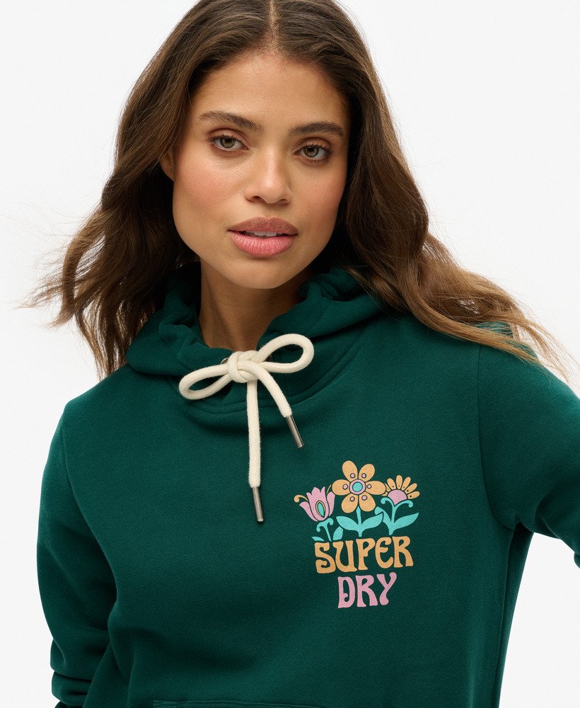 bluza z kapturem summer garden w kolorze gŁĘbokiego morska