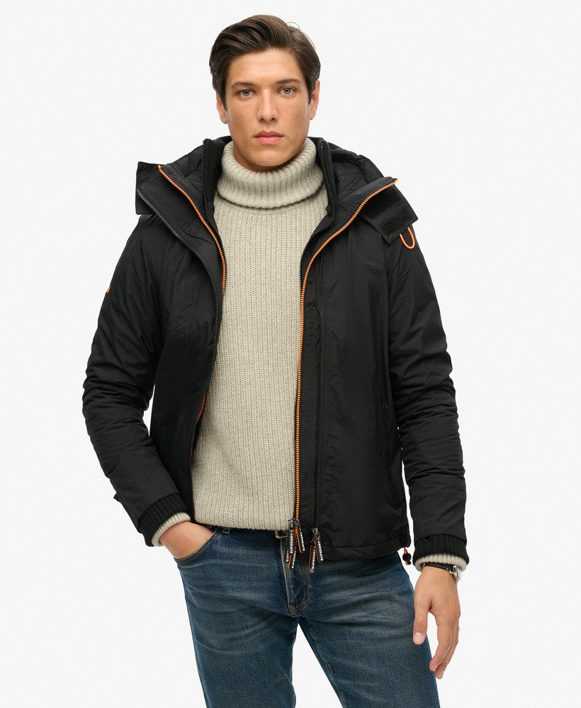 kurtka wiatrówka pop zip hood arctic sd-windcheater w kolorze czarnymfluro pomaraŃczowym