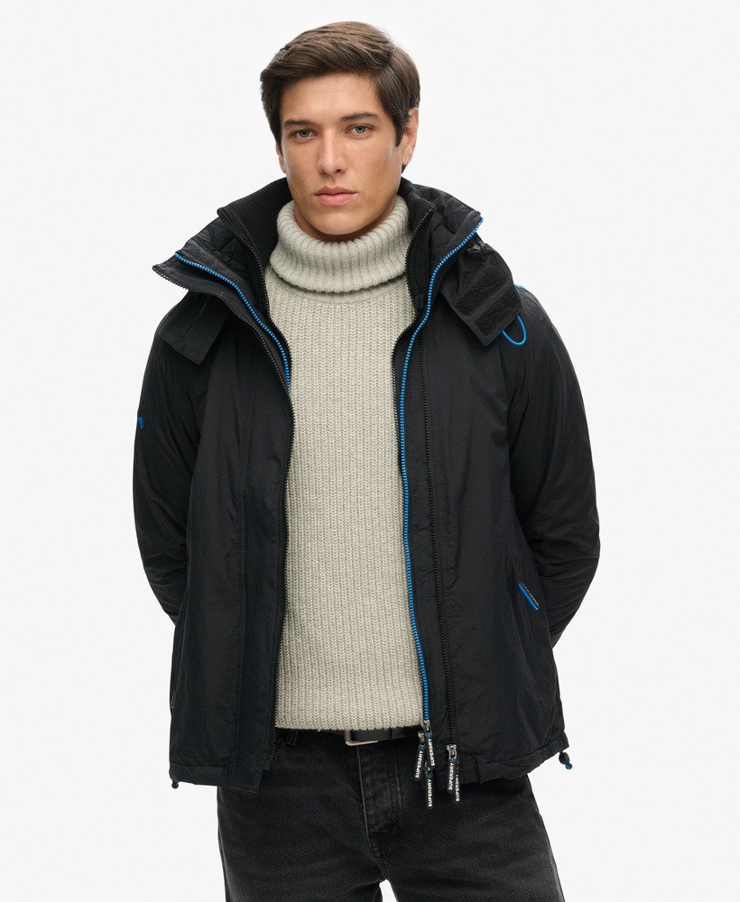 kurtka wiatrówka pop zip hood arctic sd-windcheater w kolorze czarnymsuper denby z nowym logo