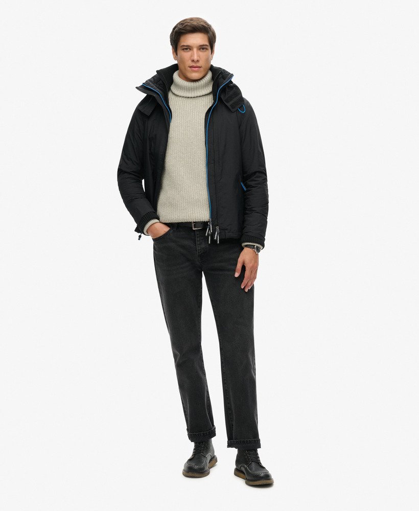 kurtka wiatrówka pop zip hood arctic sd-windcheater w kolorze czarnymsuper denby z nowym logo