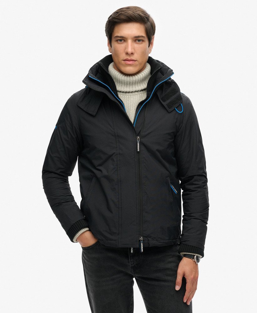 kurtka wiatrówka pop zip hood arctic sd-windcheater w kolorze czarnymsuper denby z nowym logo