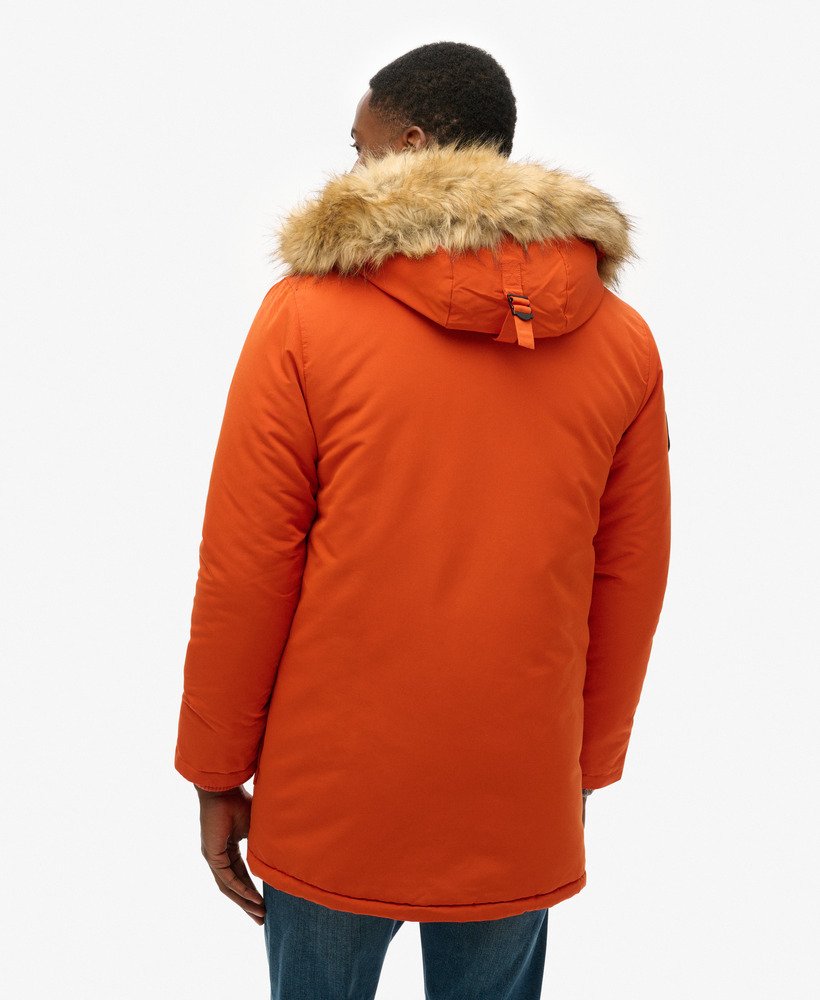 parka z kapturem everest ze sztucznego futra w kolorze puree z dyni