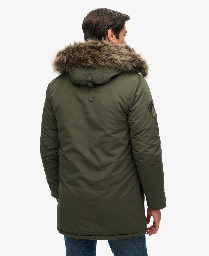 parka z kapturem everest ze sztucznego futra w kolorze oliwkowym surplus goods