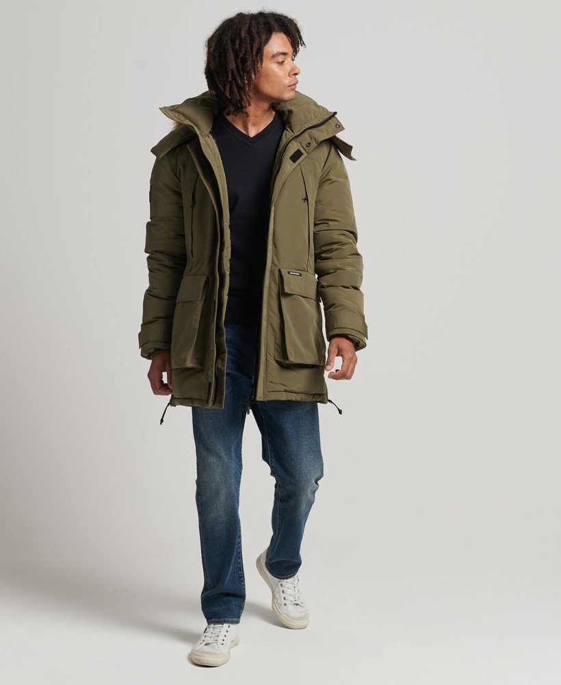 kurtka parka everest z kapturem ze sztucznego futra w kolorze spranego khaki