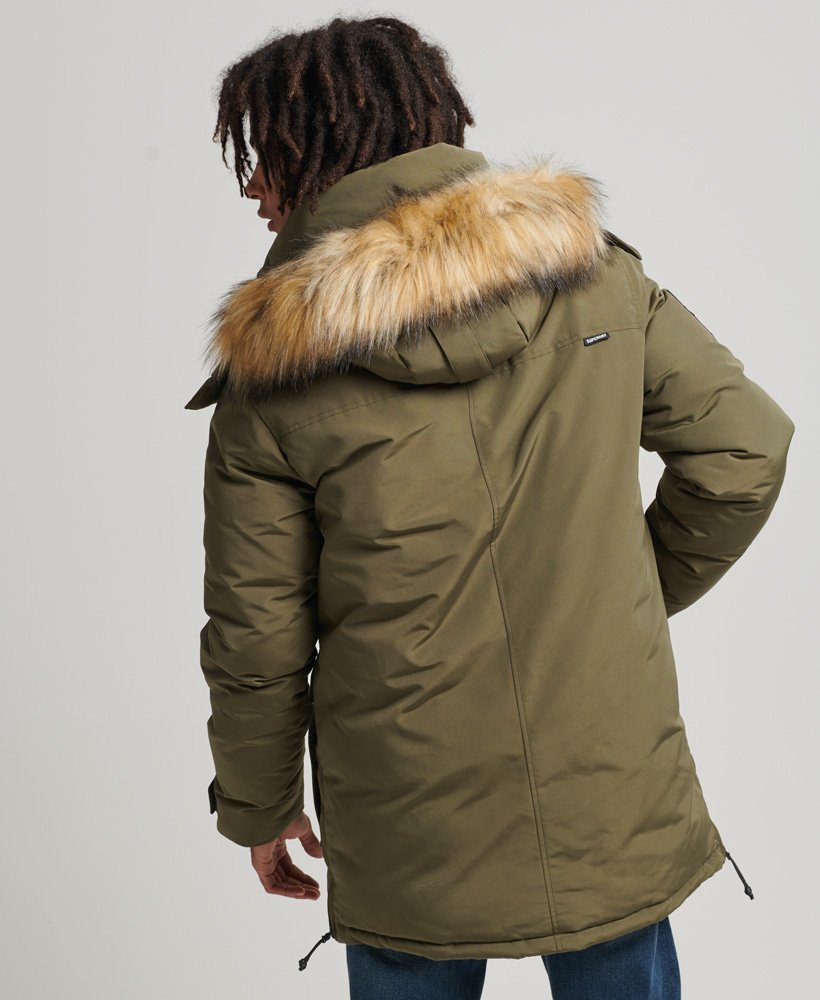 kurtka parka everest z kapturem ze sztucznego futra w kolorze spranego khaki