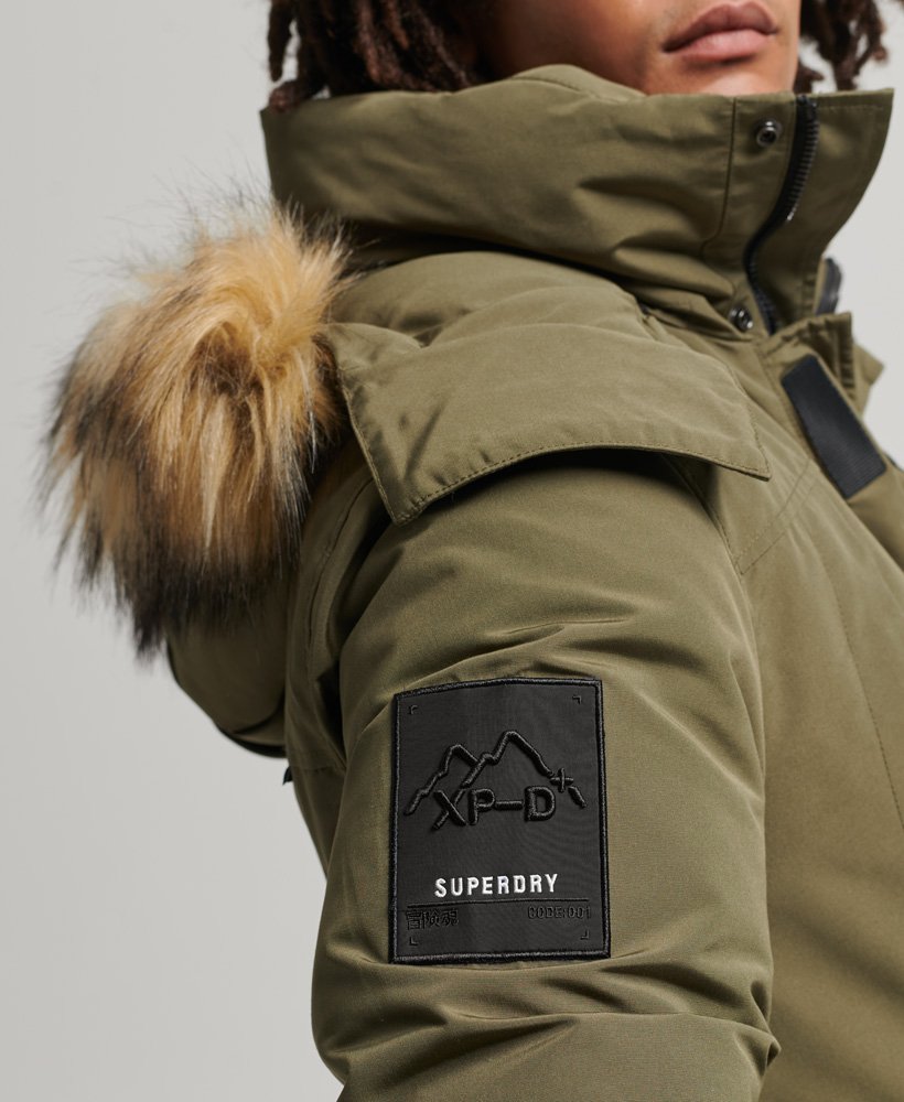 kurtka parka everest z kapturem ze sztucznego futra w kolorze spranego khaki