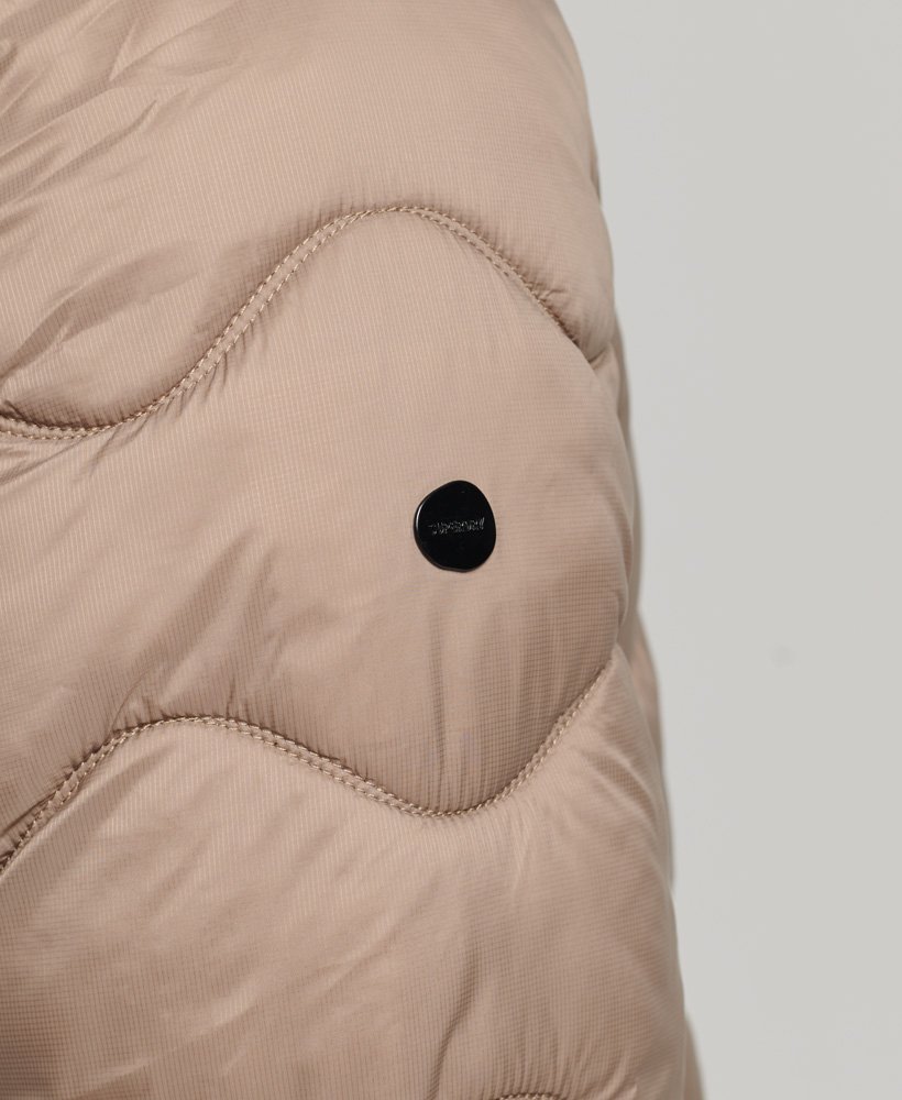 lekka ocieplana kurtka z kapturem w kolorze fossil brown